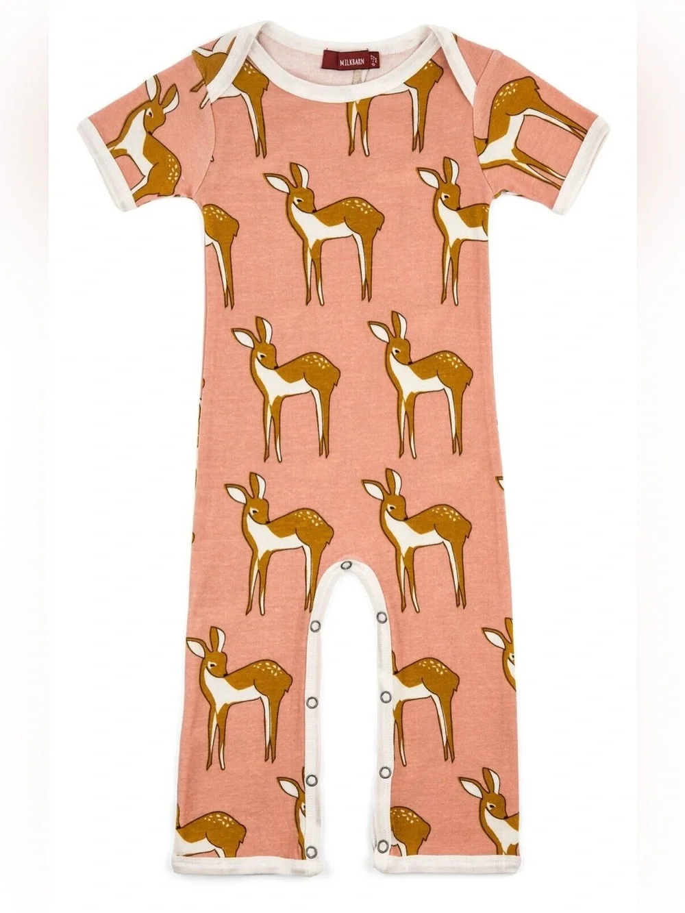 NWOT Milkbarn Peach Deer Print One-Piece Sleeper
